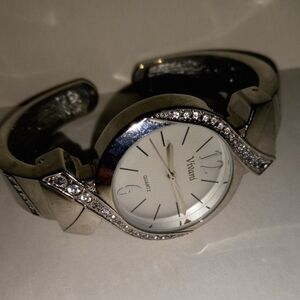 Viyoni Silver Women's Watch with Crystal Detailing